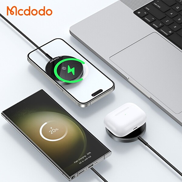 Mcdodo CH-5490 True 15W iPhone Kablosuz Şarj Cihazı Siyah