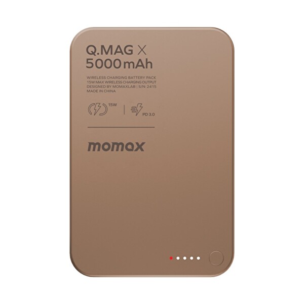 Momax Wireless 5000 mAh MagSafe Uyumlu Desert Titanium Kablosuz Powerbank