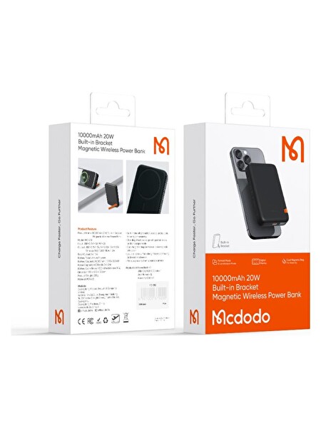 Mcdodo MC-5101 10000 mAh 20 W Magsafe Kablosuz Powerbank - Siyah