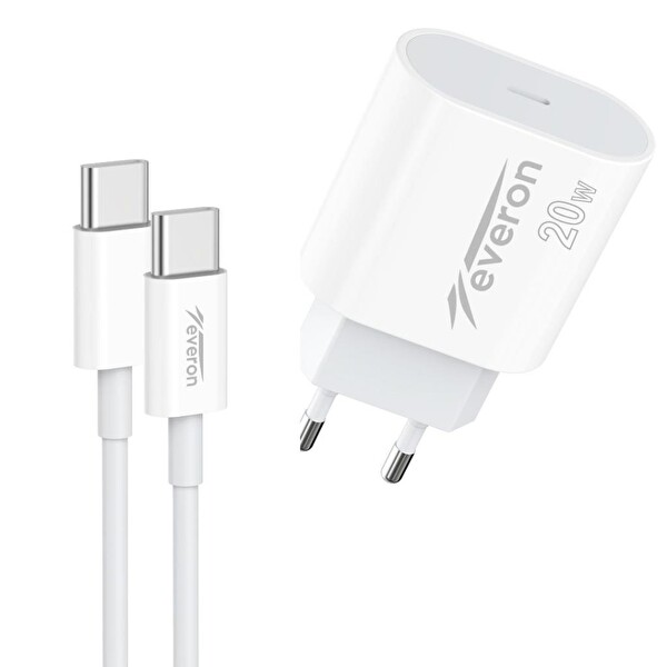 Everon 20 W Type-C to Type-C Kablolu Şarj Cihazı EVR-013-C