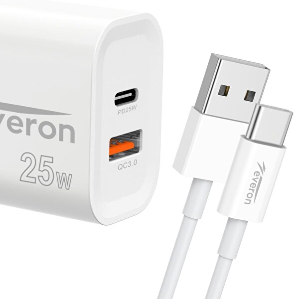 Everon 25 W USB Type-C Kablolu Şarj Cihazı EVR-023-C