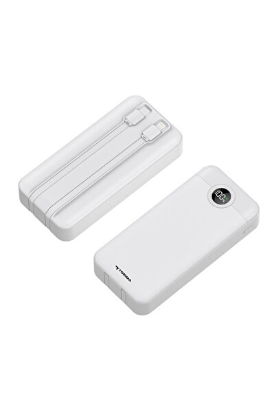 Torima TRM-1025 20000 mAh 2 Çıkışlı Taşınabilir Hızlı Şarj Dijital Göstergeli Powerbank Beyaz