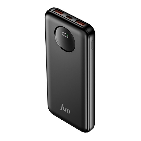 Juo JLP210-B 10.000 mAh 22.5W Dijital Led Ekranlı Taşınabilir Hızlı Şarj Cihazı Siyah