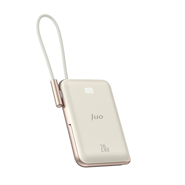 Juo JMP710-W Magsafe Powerbank 10000 mAh Standlı 20W Dahili Type-C Kablolu Taşınabilir Hızlı Şarj Cihazı Beyaz