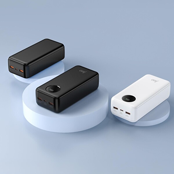Juo JLP230-B 30.000 mAh 22.5W Dijital Led Ekranlı Taşınabilir Hızlı Şarj Cihazı Powerbank Siyah