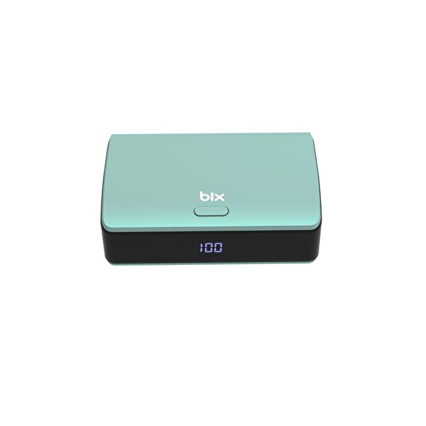 Bix PB106 10000 mAh PD20W Type-C USB-A SCP 22.5W Çift Çıkışlı LED Göstergeli Cep Boy Mini Powerbank Yeşil