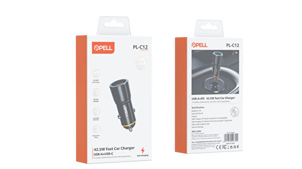 Pell PL-C12 48W PD Hızlı Şarj Araç Çakmak Şarjı Aleti - Metal Gövdeli