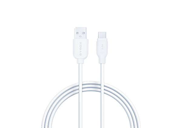 Syrox C71 2.0A 1 M USB-A - Type-C Şarj ve Data Kablosu Beyaz