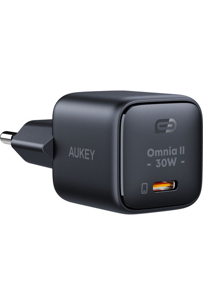 Aukey PA-B1L-BK 30 W Omnia Mini Gan Type-C Pd Şarj Adaptörü Siyah