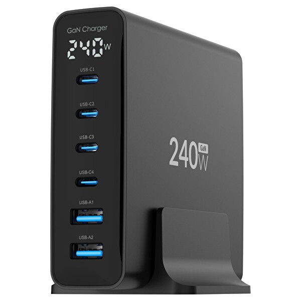 Juo DLC240 240 W Gan PD 3.1 Type-C + 2 USB-A Hızlı Şarj Cihazı