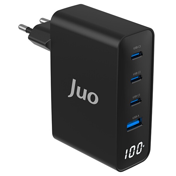 Juo GLC100 100 W Gan Led Ekranlı 3 Type-C + USB-A Hızlı Şarj Cihazı