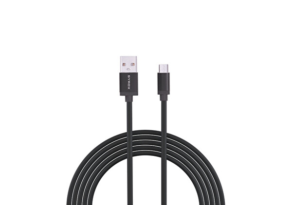 Syrox C17 2.0A 2 M USB-A - Micro USB Şarj ve Data Kablosu Siyah