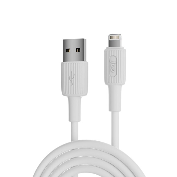 Juo JCBS112-W 12 W 2.4A USB-A to Lightning Silikon Hızlı Şarj ve Data Kablosu Beyaz 2 M