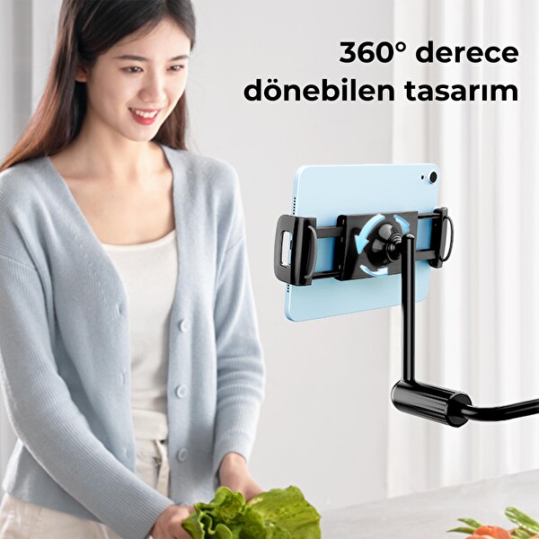 Bix Saiji IVY 4 Yatak ve Masa İçin 360 Derece Dönebilir Ayarlanabilir Tablet Standı ve Tablet Tutucu