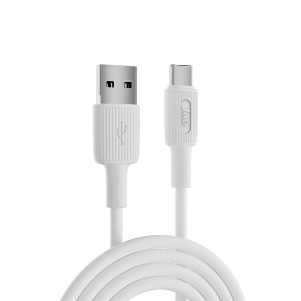Juo JCBS122-W 12 W USB-A to Type-C Silikon Hızlı Şarj ve Data Kablosu Beyaz 2 M