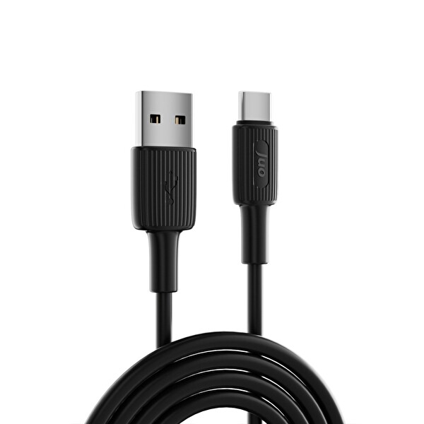 Juo JCBS121-B 12 W USB-A to Type-C Silikon Hızlı Şarj ve Data Kablosu Siyah 1 M