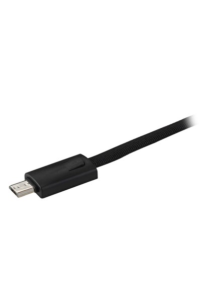 MF Product Jettpower 0047 Metal Başlıklı Örgülü 3A Micro USB Hızlı Şarj Kablosu 20 CM Siyah