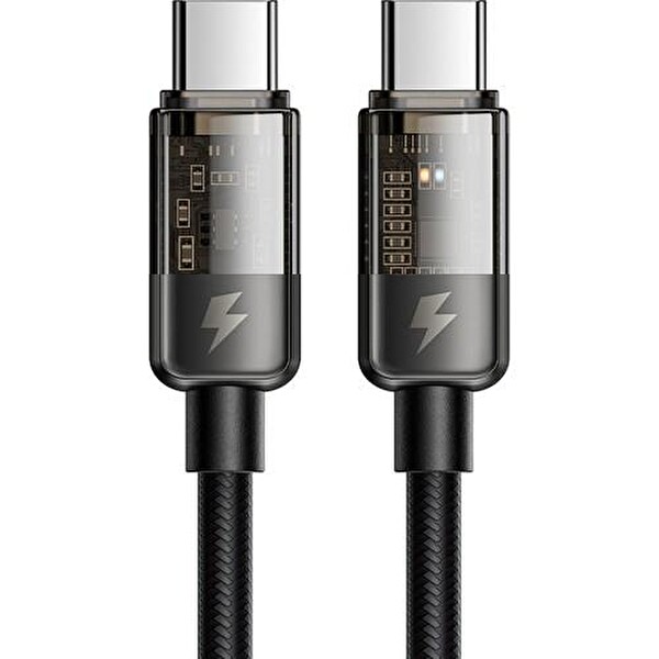 Mcdodo CA-2840 TypeC TypeC 100W Ledli Power Off Hızlı Data Sarj Kablo 1.2 M Siyah