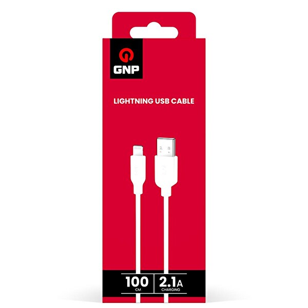 Gnp 2.1 mAh Lightning 100 CM Şarj Kablosu Beyaz