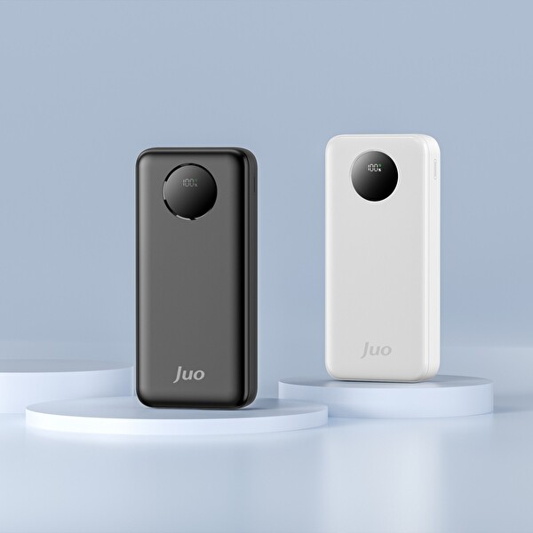 Juo JLP220-W 20000 mAh 22.5W Dijital Led Ekranlı Taşınabilir Hızlı Şarj Cihazı Powerbank Beyaz
