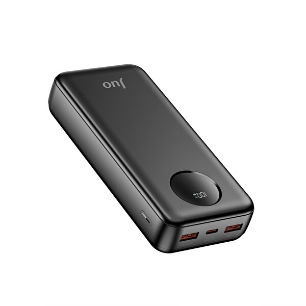 Juo JLP220-B 20000 mAh 22.5W Dijital Led Ekranlı Taşınabilir Hızlı Şarj Cihazı Powerbank Siyah