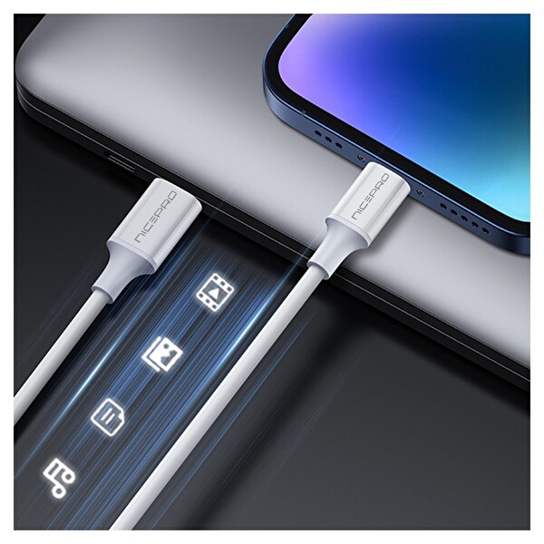 NPO CTC20 45 W 2 M TPE Type-C to Type-C Hızlı Şarj ve Data Kablosu Beyaz 2 Adet