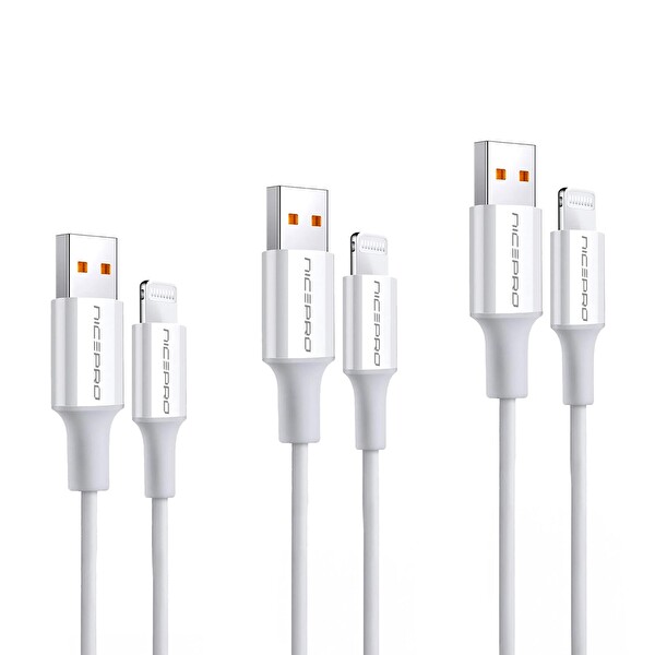 NPO UTL02 60 W 20 CM TPE USB to Lightning Hızlı Şarj ve Data Kablosu Beyaz 3 Adet