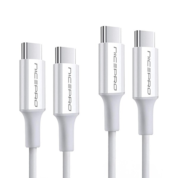 NPO CTC02 60 W 20 CM TPE Type-C to Type-C Hızlı Şarj ve Data Kablosu Beyaz 2 Adet