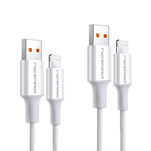 NPO UTL12 60W TPE USB to Lightning 1.2 M Hızlı Şarj ve Data Kablosu Beyaz 2 Adet