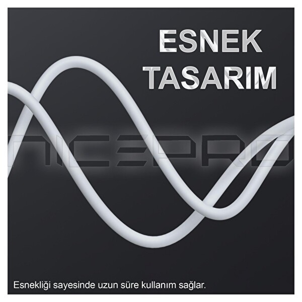 NPO UTL12 60W TPE USB to Lightning 1.2 M Hızlı Şarj ve Data Kablosu Beyaz 2 Adet