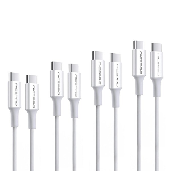 NPO CTC12 60W TPE Type-C to Type-C 1.2 M Hızlı Şarj ve Data Kablosu Beyaz 4 Adet