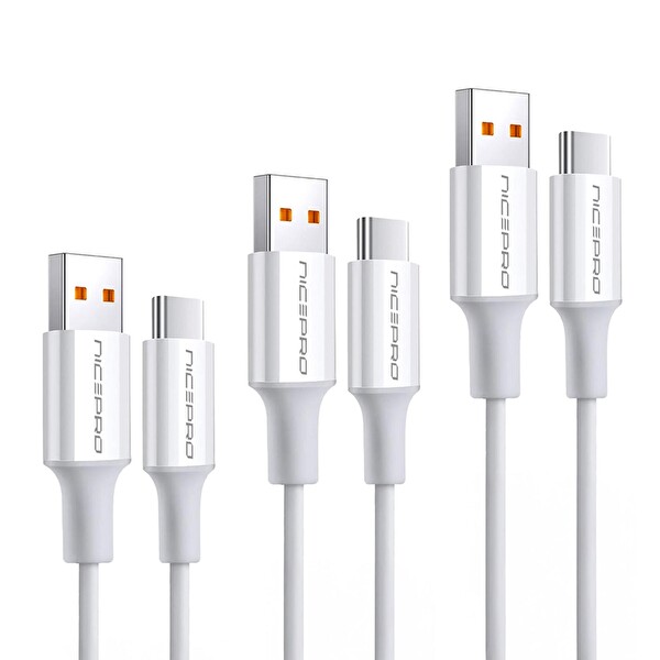 NPO UTC12 60W TPE USB to Type-C 1.2 M Hızlı Şarj ve Data Kablosu Beyaz 3 Adet