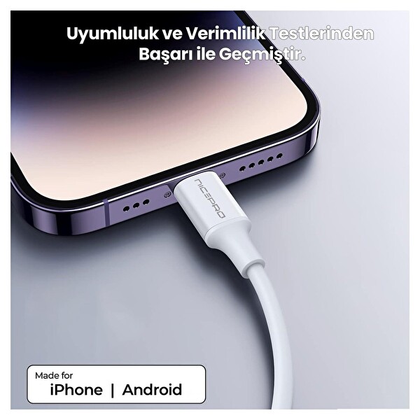 NPO UTC12 60W TPE USB to Type-C 1.2 M Hızlı Şarj ve Data Kablosu Beyaz 3 Adet