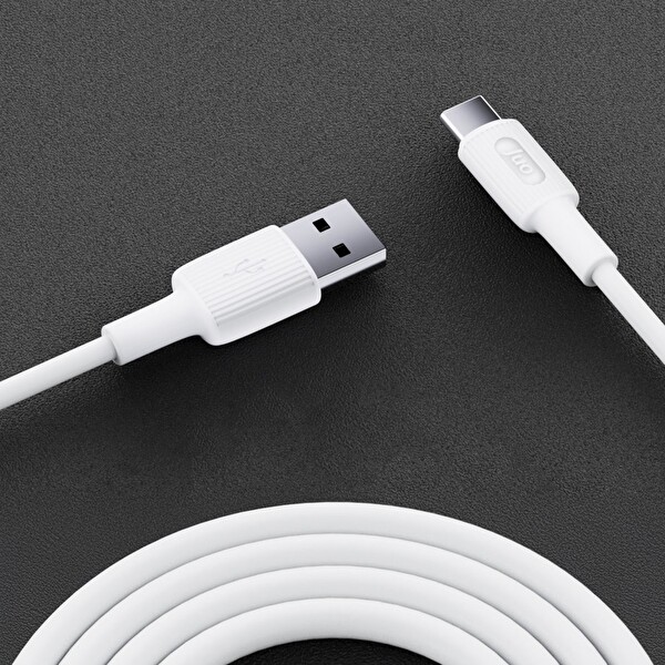 Juo JCBS121-W 12W USB-A to Type-C Silikon Hızlı Şarj ve Data Kablosu Beyaz 1 M
