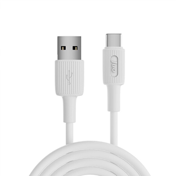 Juo JCBS121-W 12W USB-A to Type-C Silikon Hızlı Şarj ve Data Kablosu Beyaz 1 M