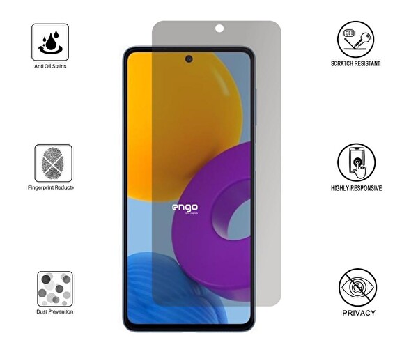 Engo Samsung Galaxy M52 İle Uyumlu Hayalet Ekran Koruyucu