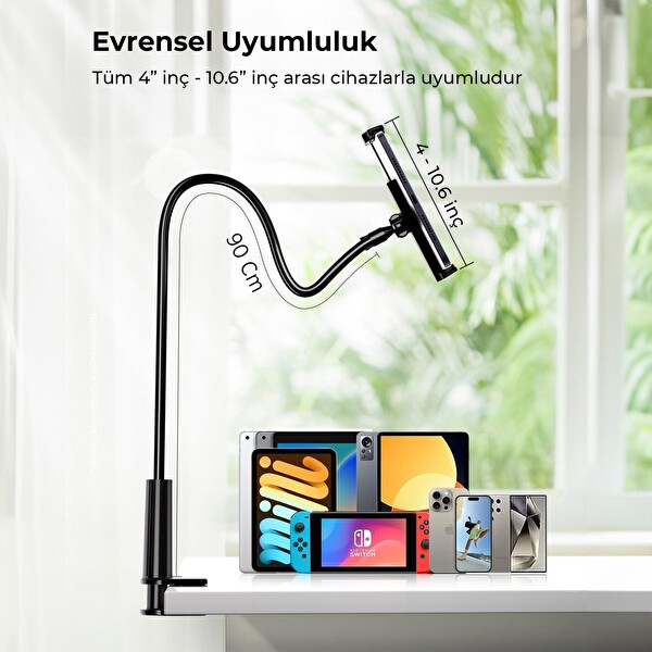 Juo Akrobat Esnek Tablet ve Telefon Standı 90 CM Siyah