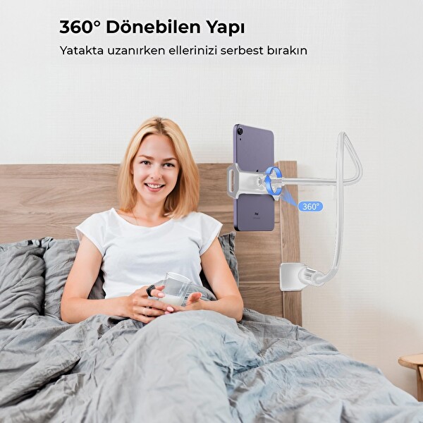 Juo Akrobat Esnek Tablet ve Telefon Standı 70 CM Beyaz