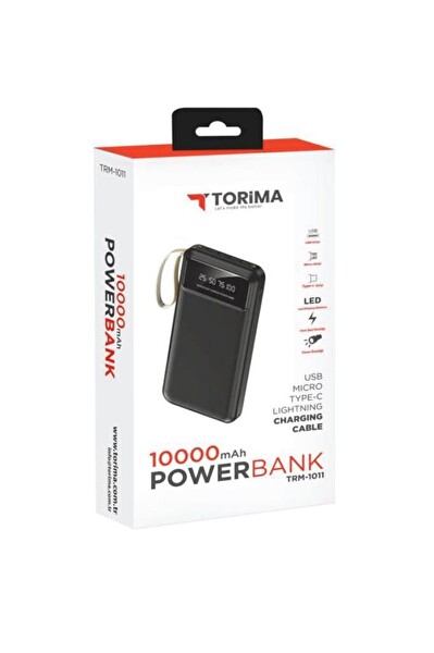 Torima Hızlı Şarj Özellikli 4 Çıkışlı 10.000 mAh Siyah Powerbank