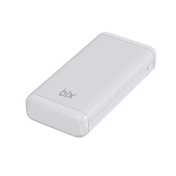 Bix 20000mAh USB-A 22.5W ve Type-C PD 20W Çift Çıkışlı LED Ekranlı Powerbank Beyaz BXPB204