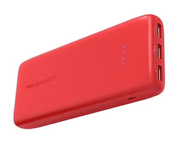 Ravpower RP-PB052 22000 mAh 5.8A Output 3-Port iSmart 2.0 USB Kırmızı Powerbank