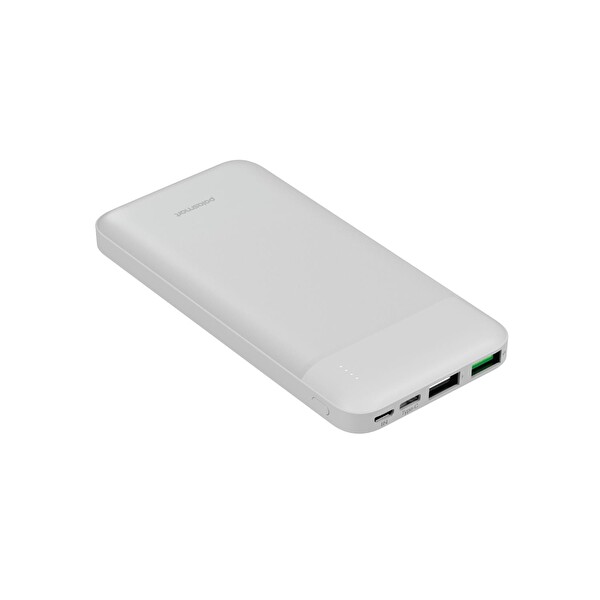 Polosmart PBS123 10.000 mAh 1 Type-C 2 USB Çıkışlı Taşınabilir Şarj Cihazı Powerbank Beyaz