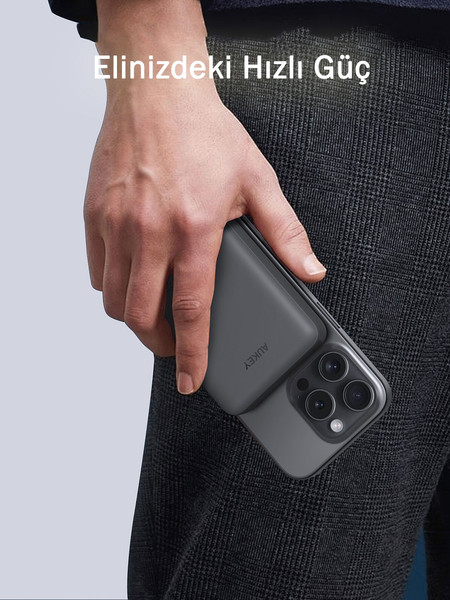 Aukey PB-MS04-GY MagSafe İnce 20W 10000 mAh Powerbank