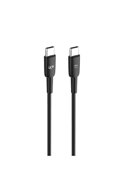Linktech K604 Safe Type-C to Type-C 60 W 1 M Siyah Hızlı Şarj Kablosu