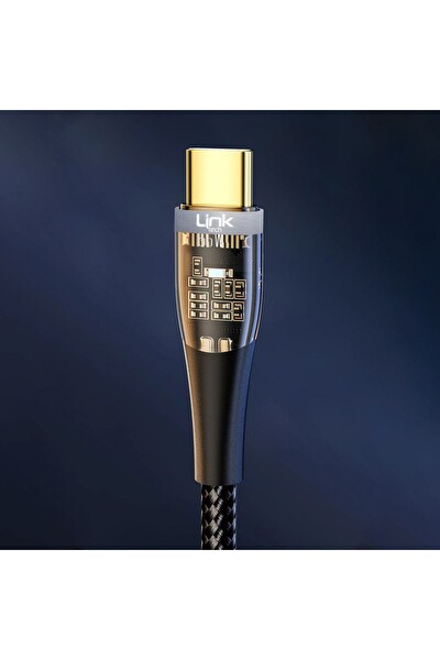 Linktech K670 Safe Type-C To Type-C 60w 1.3 M Örgü Şarj Kablosu