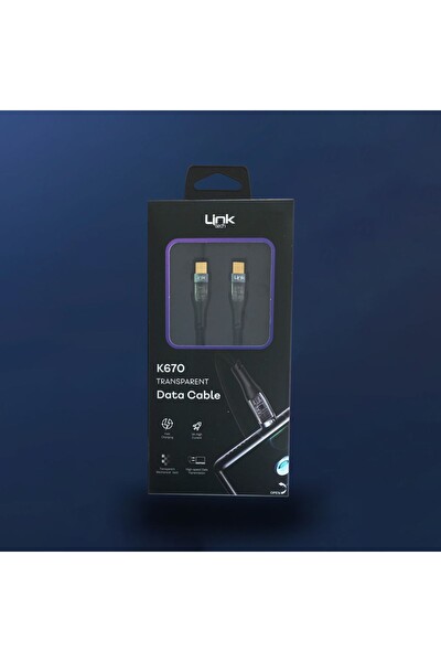 Linktech K670 Safe Type-C To Type-C 60w 1.3 M Örgü Şarj Kablosu