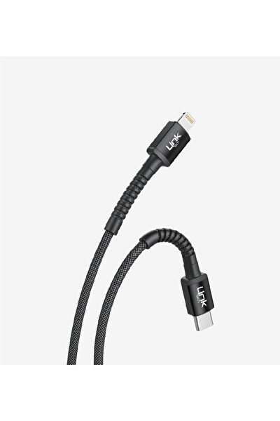 Linktech K599 Type-C To Lightning 3A 1 M Örgü Metal Başlı Şarj Ve Data Kablosu