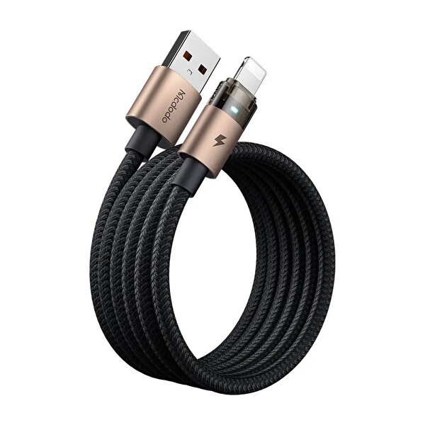 Mcdodo CA-6911 3A Işıklı USB iPhone 1.2 M Siyah Şarj Data Kablosu