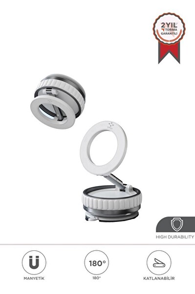 Torima JX-056 Manyetik 180 Derece Dönebilen ve Katlanabilir Beyaz Telefon Tutucu