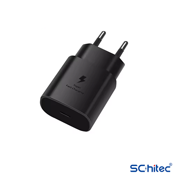 ScHitec SR64 25W Type-C Çıkışlı Type-C to Type-C Kablolu Siyah Şarj Cihazı